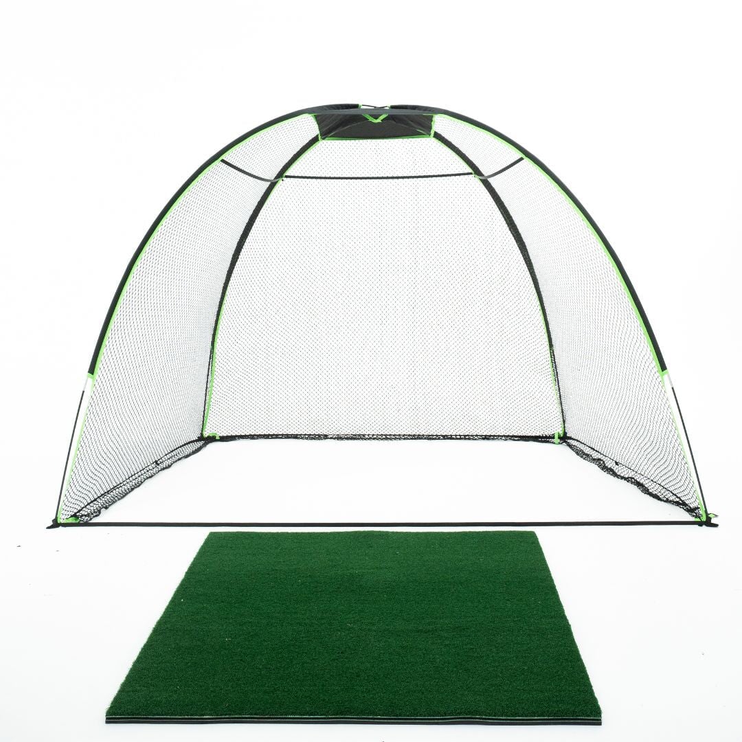 10x7 golf net rounded with golf mat