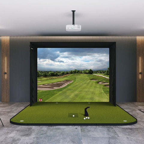 TruGolf Launch Box SIG10 with SIGPRO Golf Simulator Flooring.