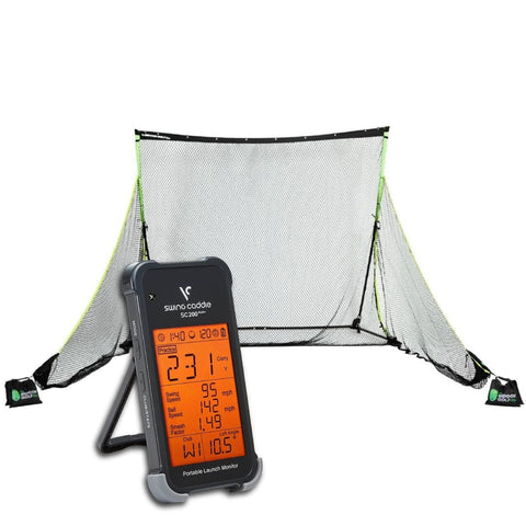 Voice Caddie SC200 Golf Net Practice Bundle Golf Simulator Voice Caddie
