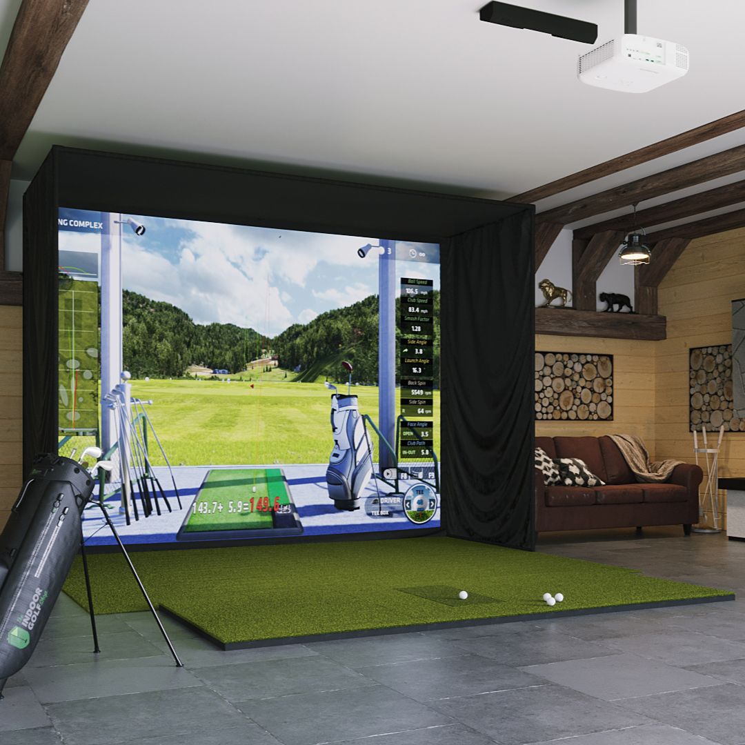 http://shopindoorgolf.com/cdn/shop/products/uneekor-qed-sig12-golf-simulator-with-4x10-golf-mat.jpg?v=1701293656