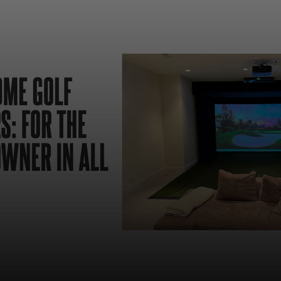 Built in golf simulator in a home.