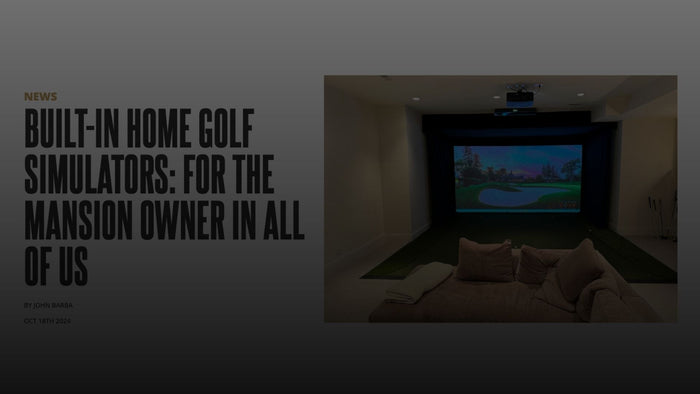 Built in golf simulator in a home.
