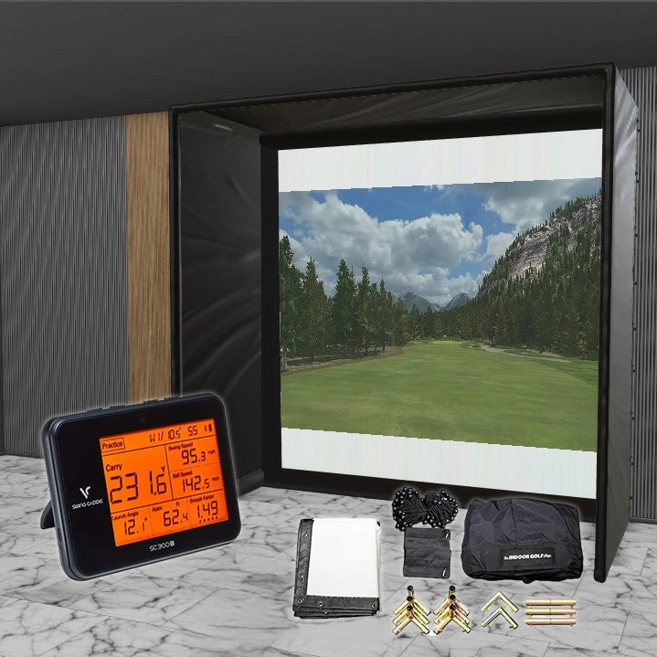 Swing Caddie SC300i SIG DIY Golf Simulator Studio Package Golf Simulator Voice Caddie 10'4" x 10'4" x 5' (SC3) 