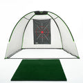 10x7 rounded golf net with golf mat and target