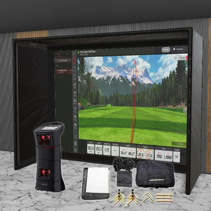 Uneekor EYE Mini SIG DIY Golf Simulator Studio Package Golf Simulator Uneekor 12'10" x 9'10" x 5' (UEM) 