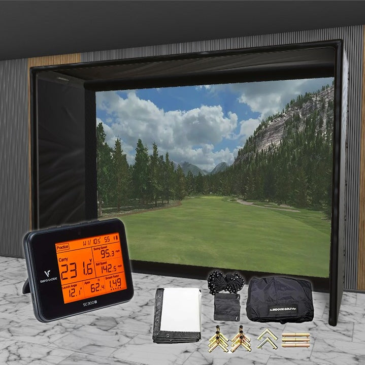 Swing Caddie SC300i SIG DIY Golf Simulator Studio Package Golf Simulator Voice Caddie 12'2" x 9'4" x 5' (SC3) 