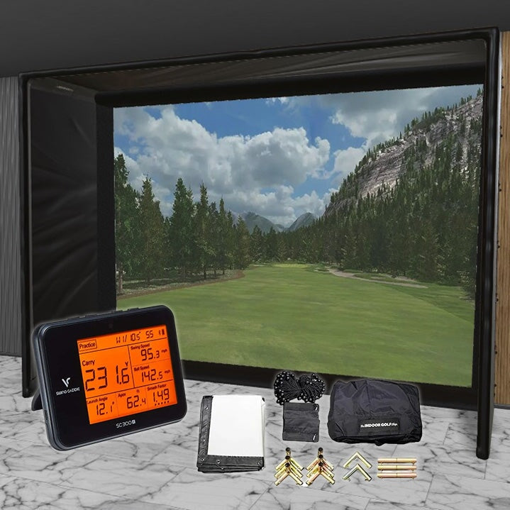 Swing Caddie SC300i SIG DIY Golf Simulator Studio Package Golf Simulator Voice Caddie 13'7" x 10'4" x 5' (SC3) 