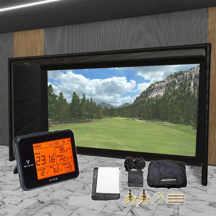 Swing Caddie SC300i SIG DIY Golf Simulator Studio Package Golf Simulator Voice Caddie 13'7" x 7'11" x 5' (SC3) 