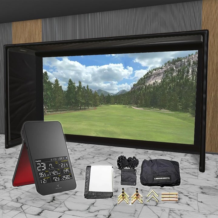 Swing Caddie SC4 SIG DIY Golf Simulator Studio Package Golf Simulator Voice Caddie 14'2 x 8'4" x 5' (SC4) 
