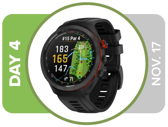 CONGRATULATIONS: Kevin H. (Idaho)
Friday, November 17
Garmin S70 GPS SmartWatch