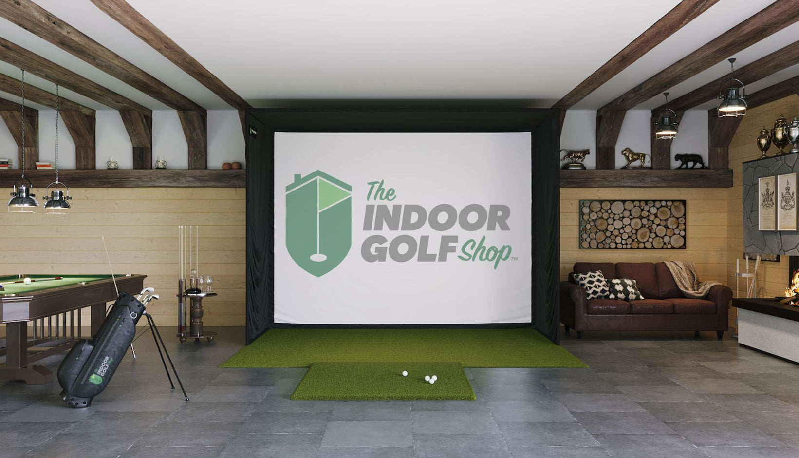 5x5 golf mat with sig12 golf simulator package