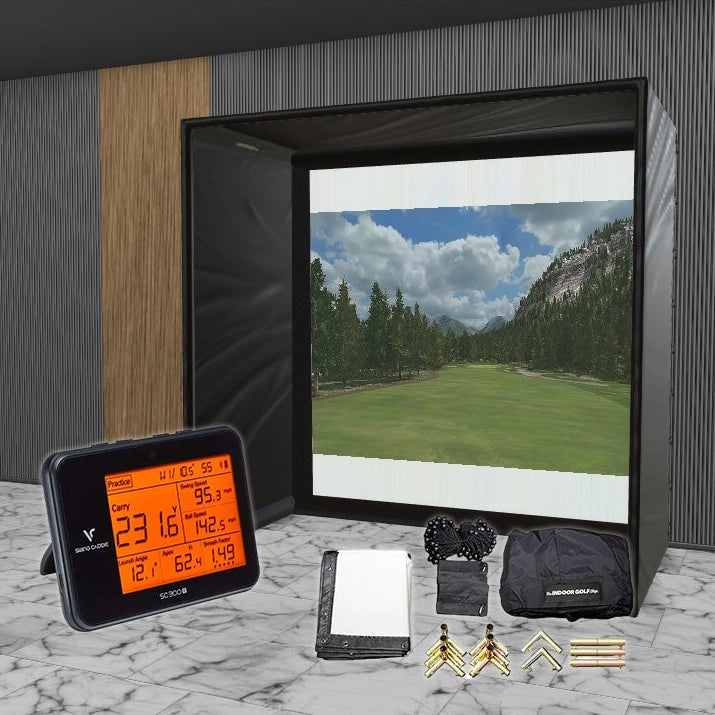 Swing Caddie SC300i SIG DIY Golf Simulator Studio Package Golf Simulator Voice Caddie 8'4" x 8'4" x 5' (SC3) 