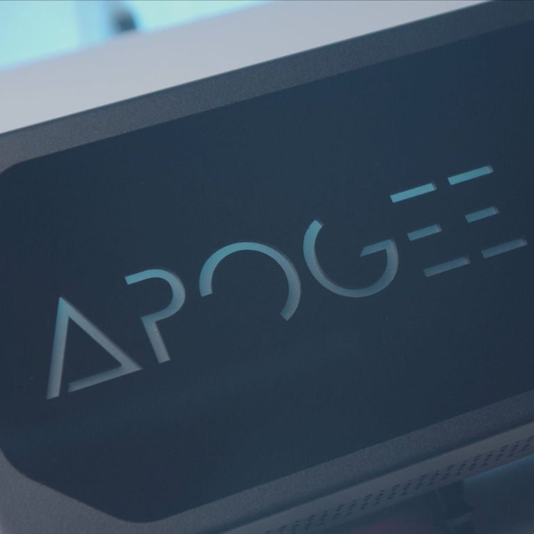 APOGEE launch monitor close up on logo