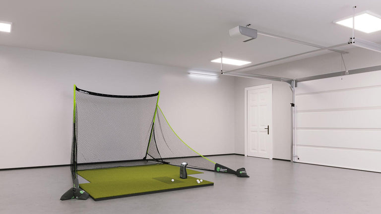 Bushnell Training Golf Simulator Package with 4' x 7' Golf Mat at 45° angle