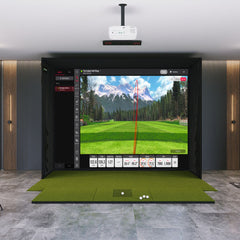 Uneekor EYE XO2 SIG12 Golf Simulator Package with SIGPRO Softy 4' x 10' golf mat.