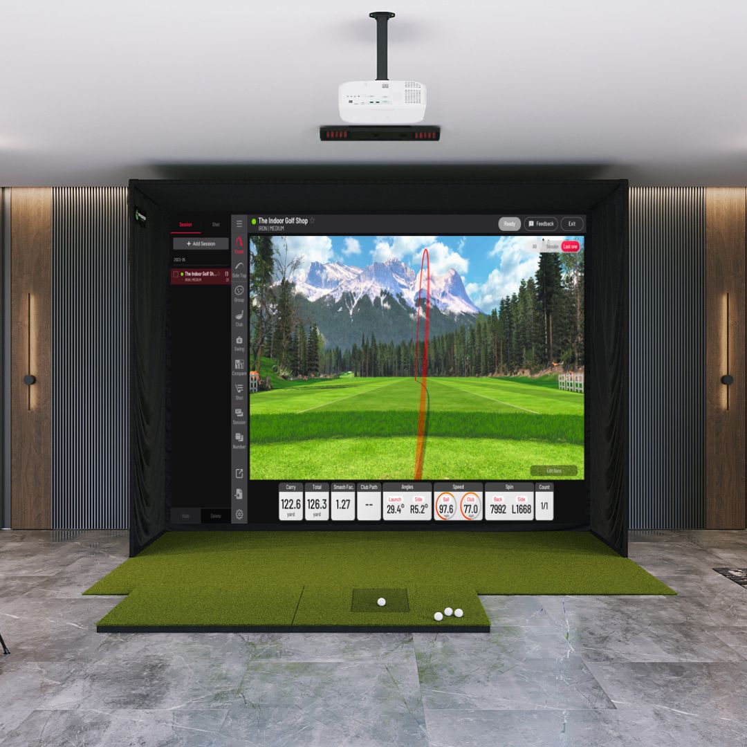 Uneekor EYE XO2 SIG12 Golf Simulator Package with SIGPRO softy 4 x 7 golf mat.