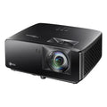 Optoma GT2400HDR Golf Simulator Projector, angled view from the front left, showing the lens and top controls