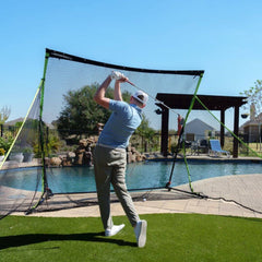 SIGPRO Golf Net Outdoors with golfer
