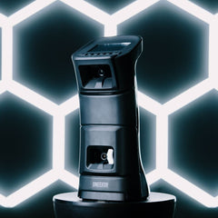 Uneekor EYE MINI Launch Monitor Launch Monitor angled view 