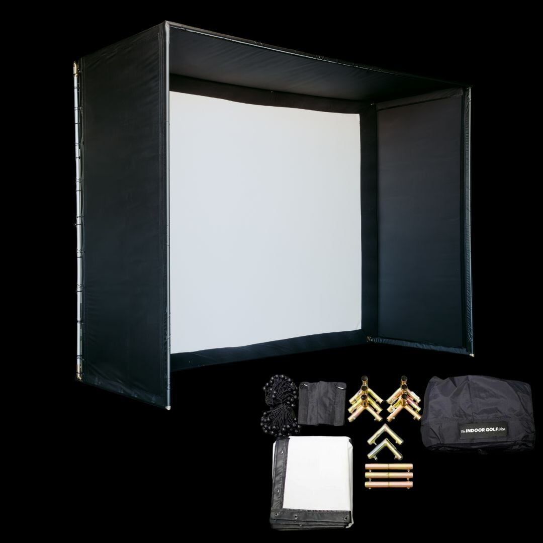 DIY Golf Simulator enclosure with components