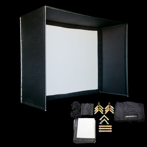 DIY Golf Simulator enclosure with components