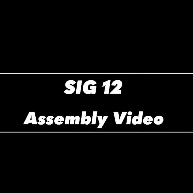 SIG12 Assembly video text on black background thumbnail for video
