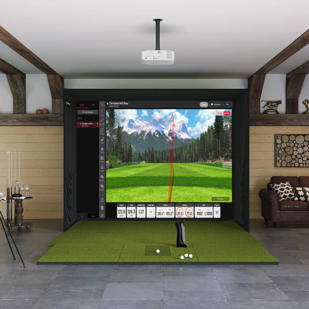 Uneekor EYE MINI SIG10 Golf Simulator Package with SIGPRO Softy 4' x 10' Golf Mat