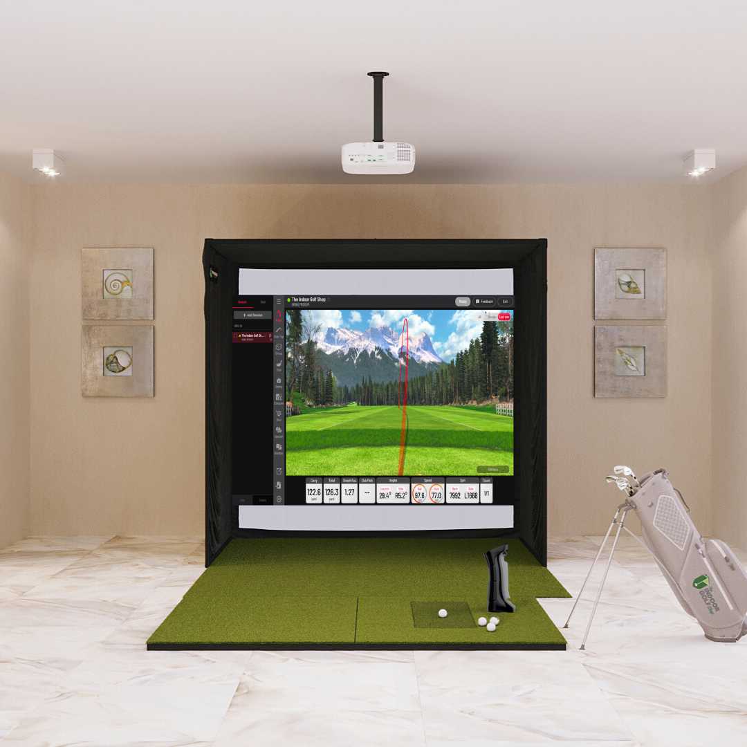 Uneekor EYE MINI SIG8 with SIGPRO Softy 4' x 7' Golf Mat