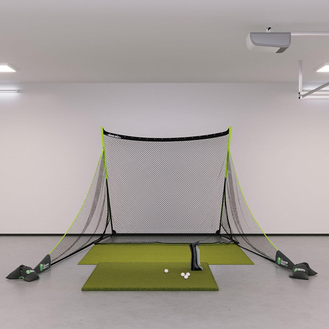 Uneekor EYE MINI Training Golf Simulator Package with Fairway series 5' x 5' golf mat
