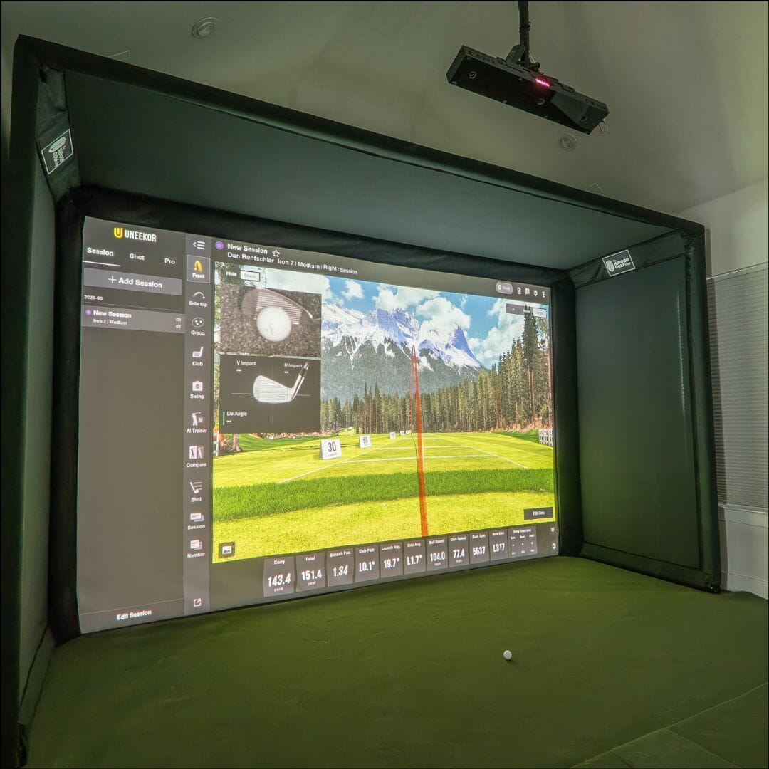Uneekor EYE XO2 commercial golf simulator bay
