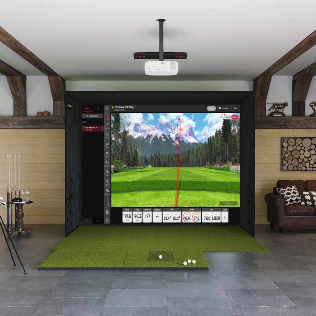 Uneekor EYE XO2 SIG10 Golf Simulator Package Golf Simulator Uneekor SIGPRO 4' x 7' View 