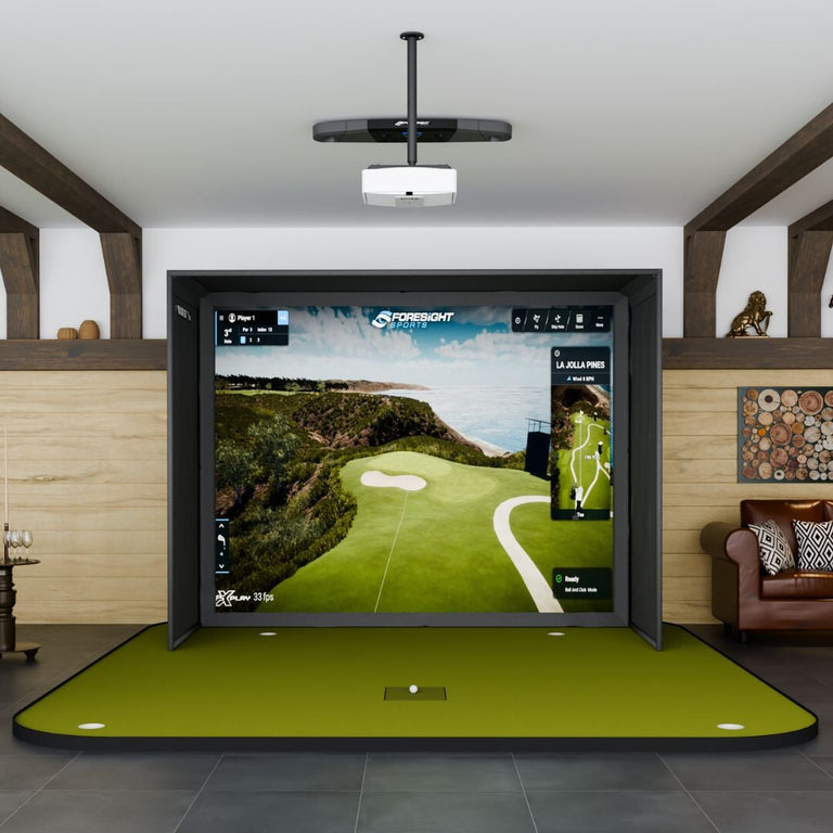 Foresight Falcon SIG10 Golf simulator package with 4x10 golf mat