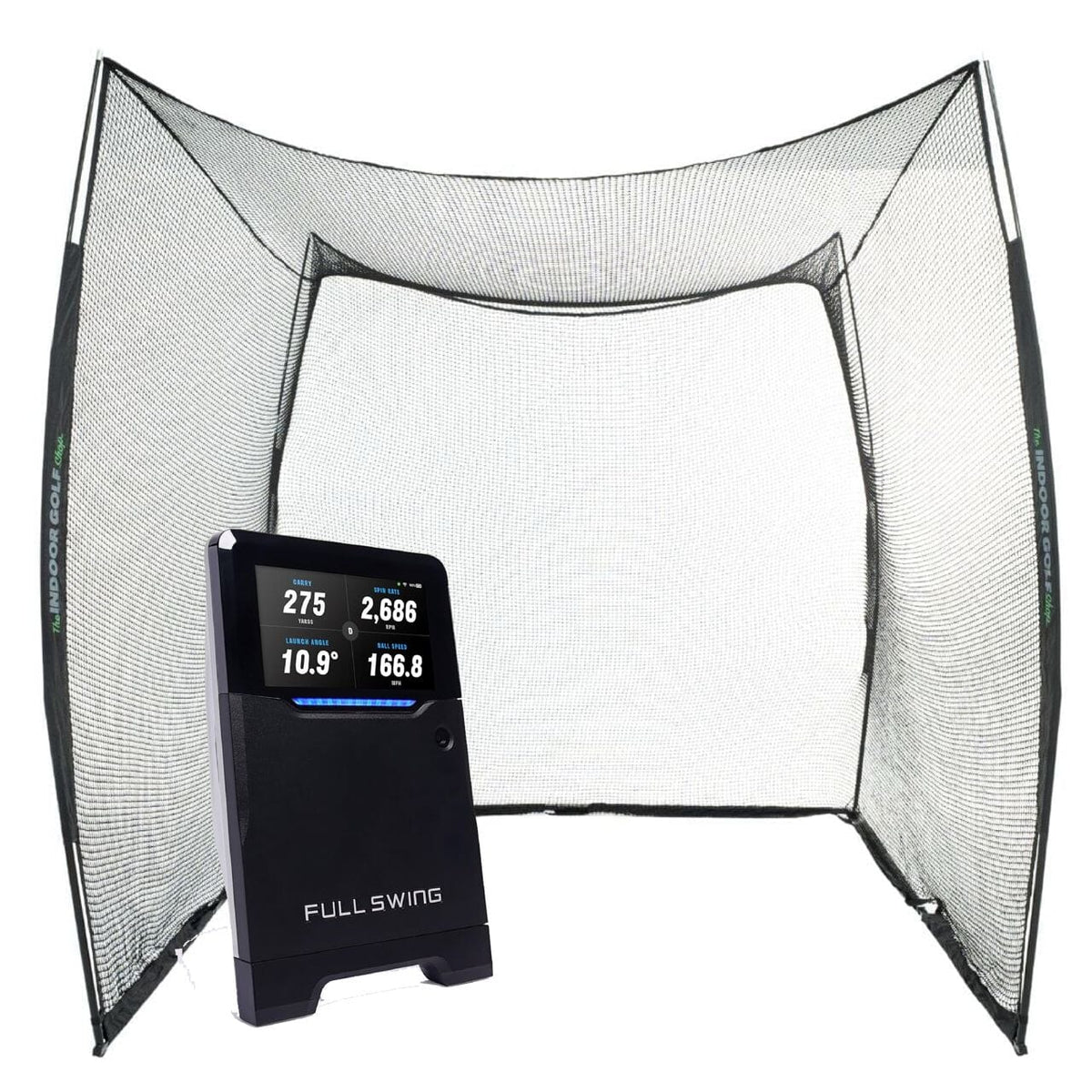 Full Swing KIT Golf Net Practice Bundle Golf Simulator Full Swing 10x10x10 Golf Net 