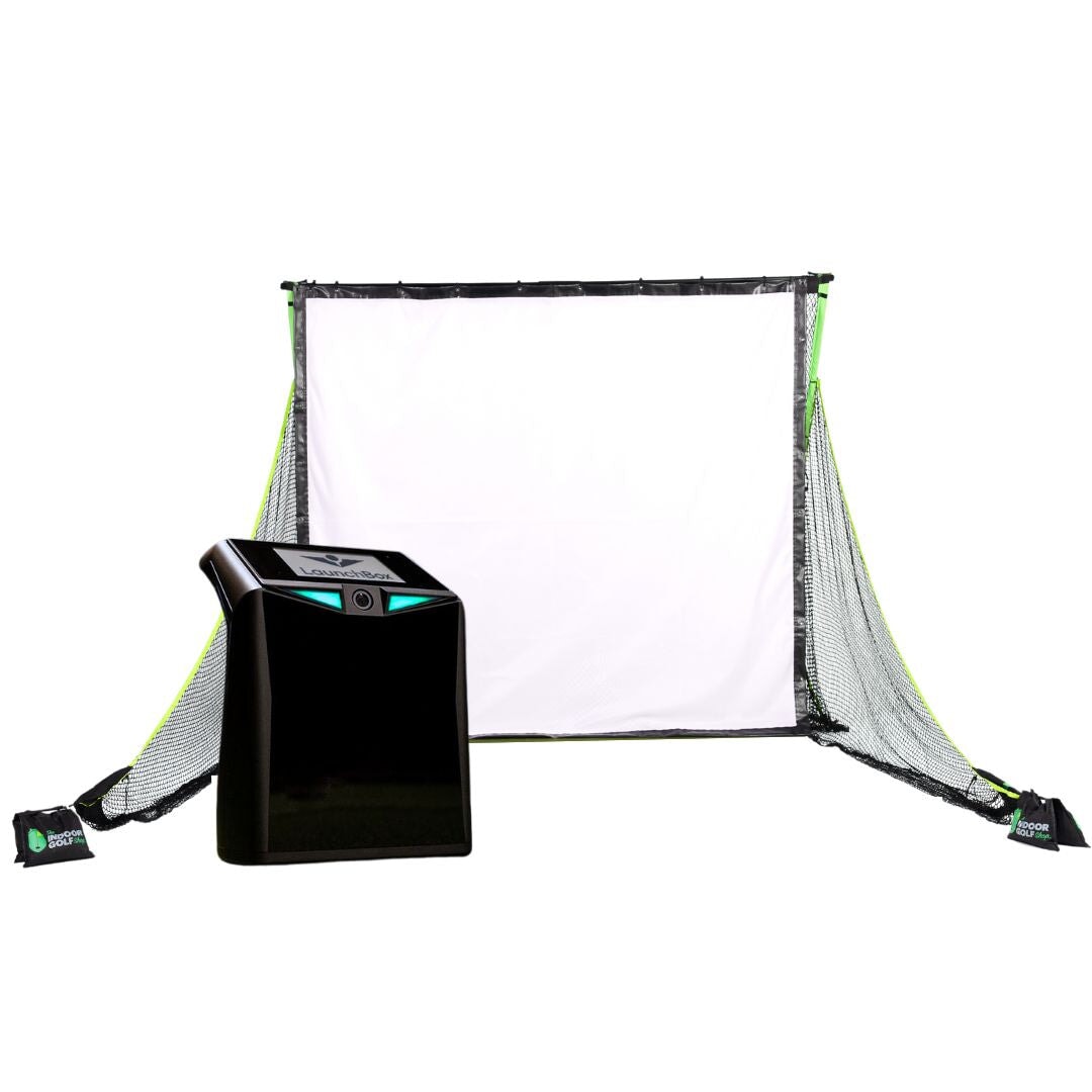 Trugolf Launch Box Golf Net Practice Bundle Golf Simulator TruGolf SIGPRO Golf Net wPreferred/Screen E6 Range 