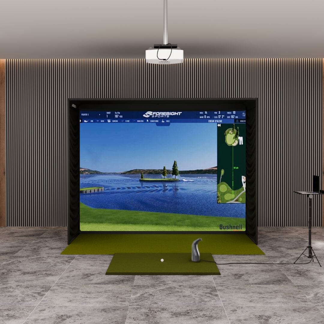 Bushnell Launch pro i SIG10 Golf Simulator package with 5' x 5' Golf mat