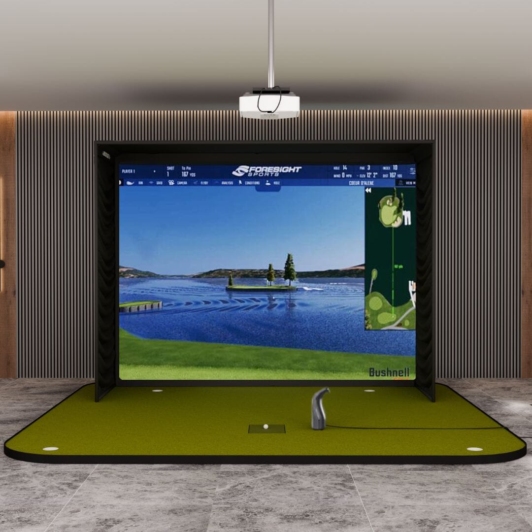 Bushnell Launch pro i SIG12 Golf Simulator package with SIGPRO Golf Simulator flooring