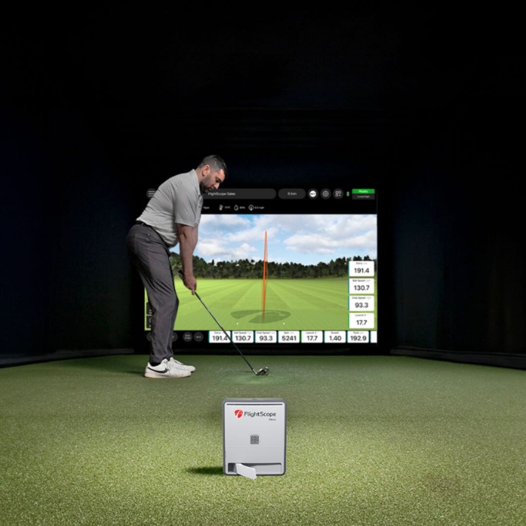 MEVO GEN 2 launch monitor  indoors on golf simulator