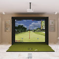 MEVO Gen2 SIG10 4x10 golf mat in a golf simulator package 