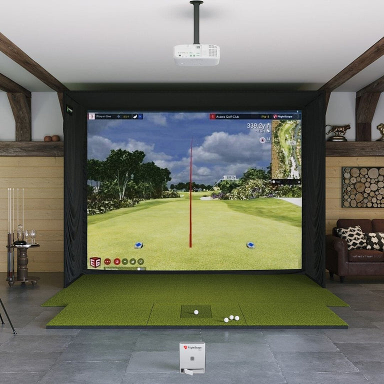 MEVO GEN2 SIG12 GOlf SImulator package with 4x10 golf mat