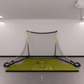 MLM2PRO Training Golf Simulator Package with SIGPRO Softy 4' x 10' golf mat.