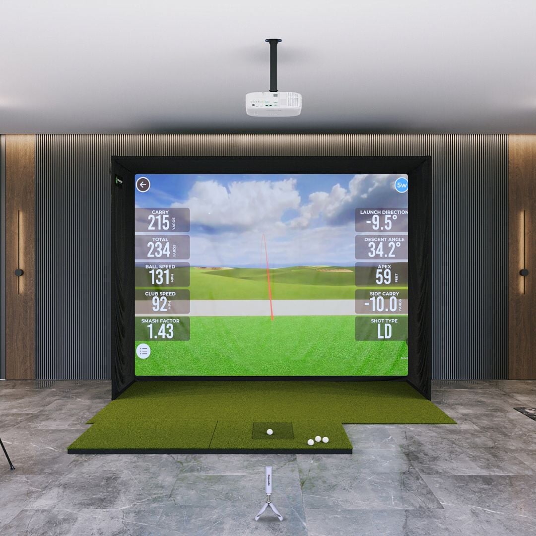 MLM2pro sig10 with sigpro softy 4' x 7' golf mat