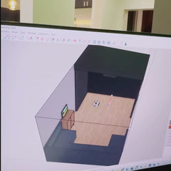 Custom golf simulator design with designer 