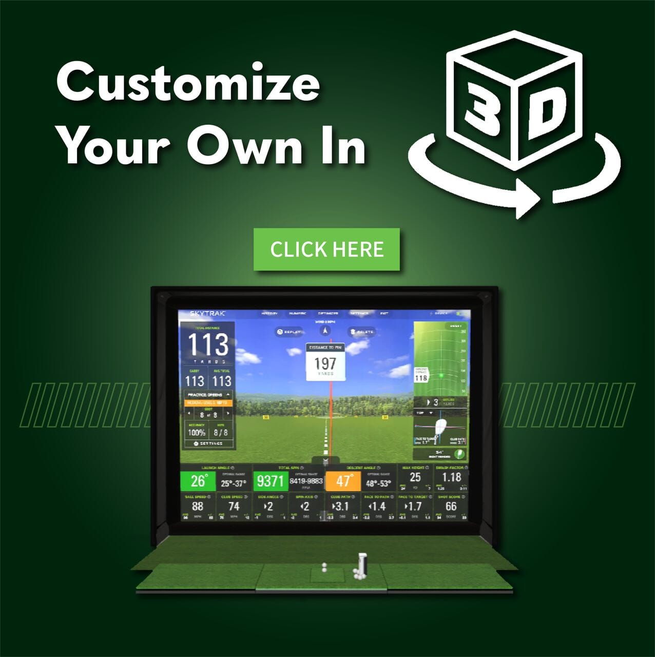 SkyTrak+ SIG10 Golf Simulator Package Golf Simulator SkyTrak
