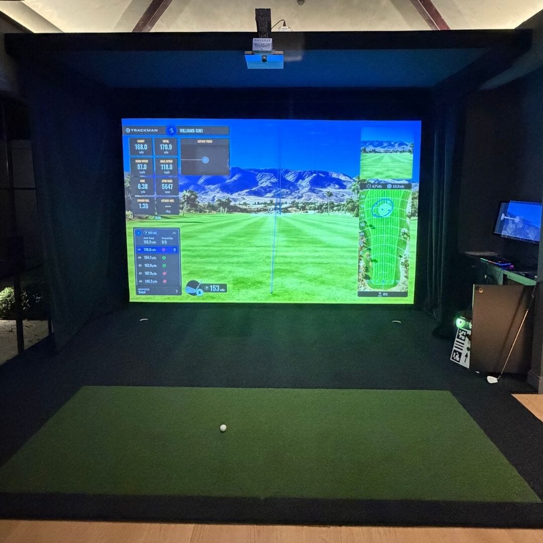Trackman iO Custom build with black golf turf