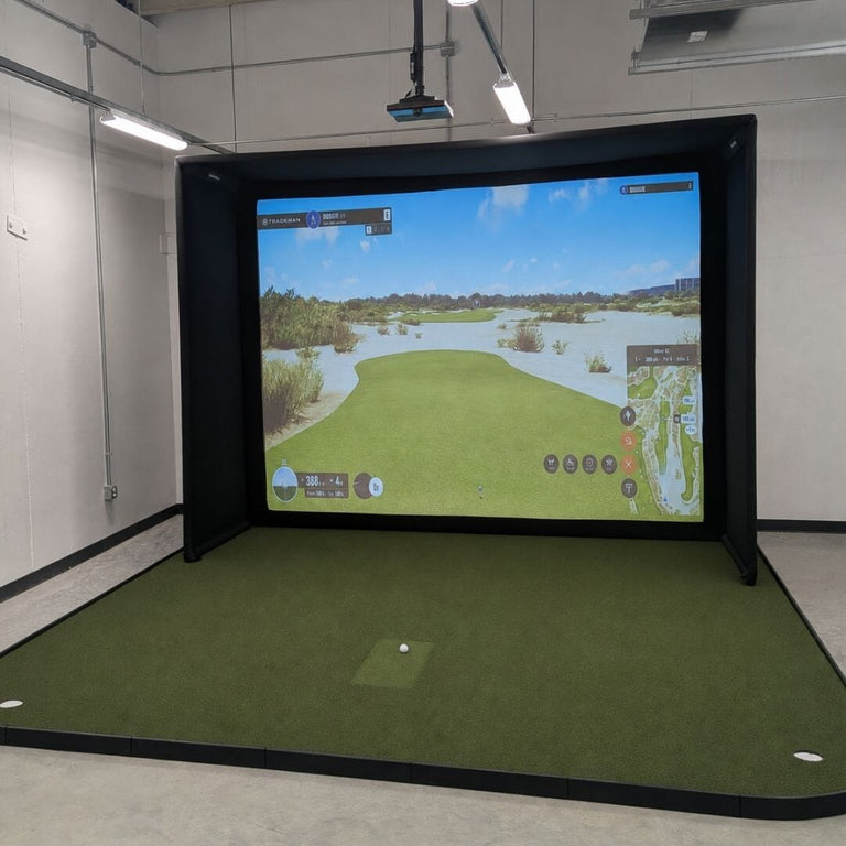 Trackman iO SIG10 with SIG10 golf simulator flooring