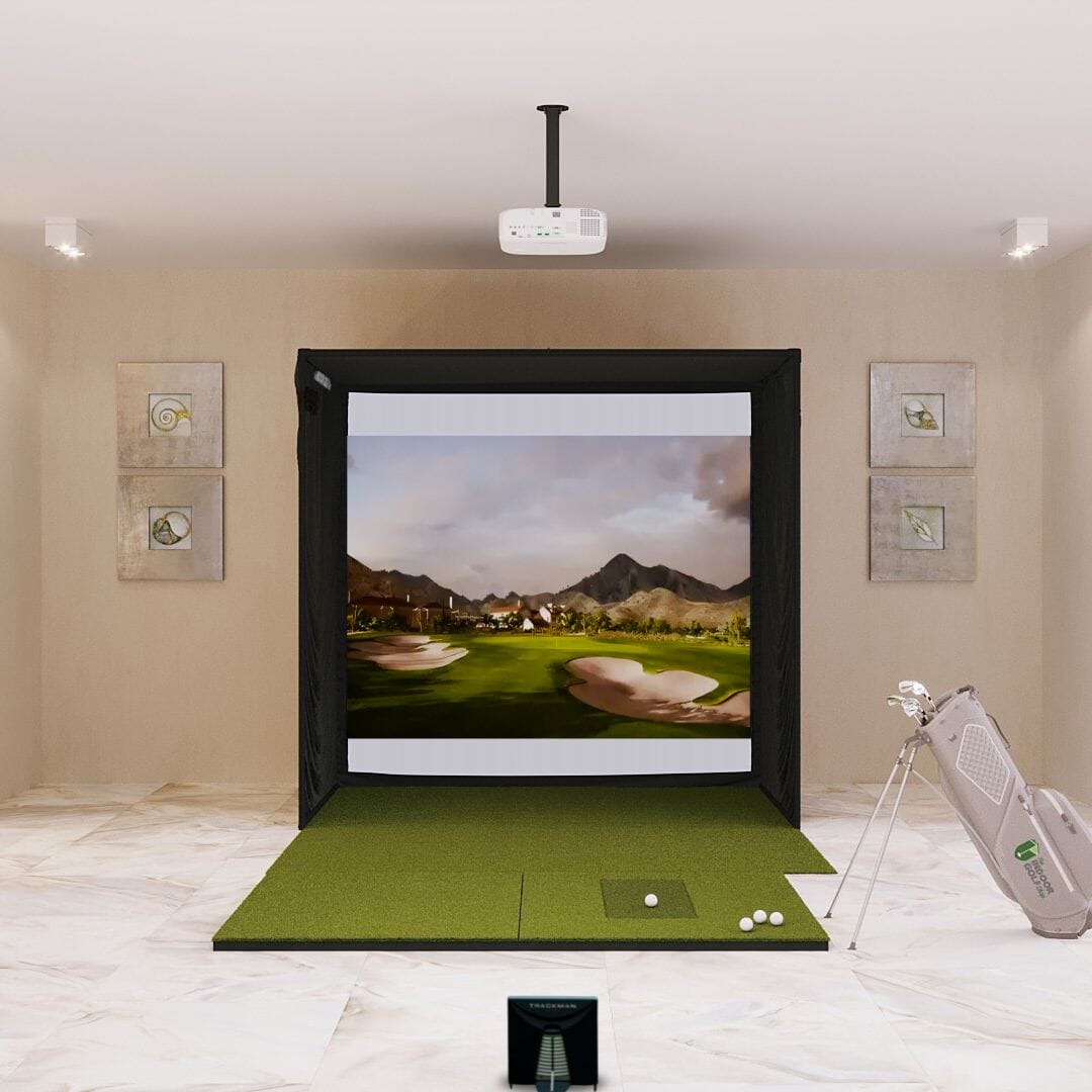 Trackman 4 Golf Simulator Package SIG8 with 4x7 Golf Mat 