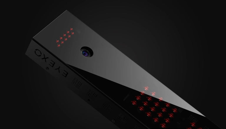 uneekor eye xo launch monitor close up image on black background