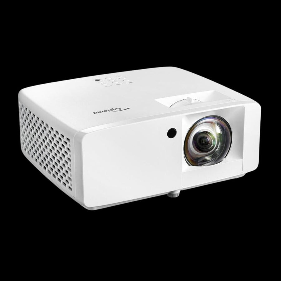 Optoma ZW350ST Golf Simulator Projector, white, angled view from the front right