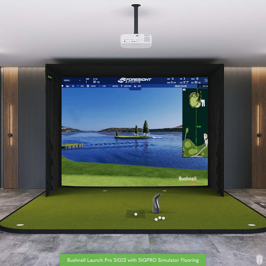 Bushnell Launch Pro SIG12 Golf Simulator Package Golf Simulator Bushnell Golf Golf Simulator Flooring 