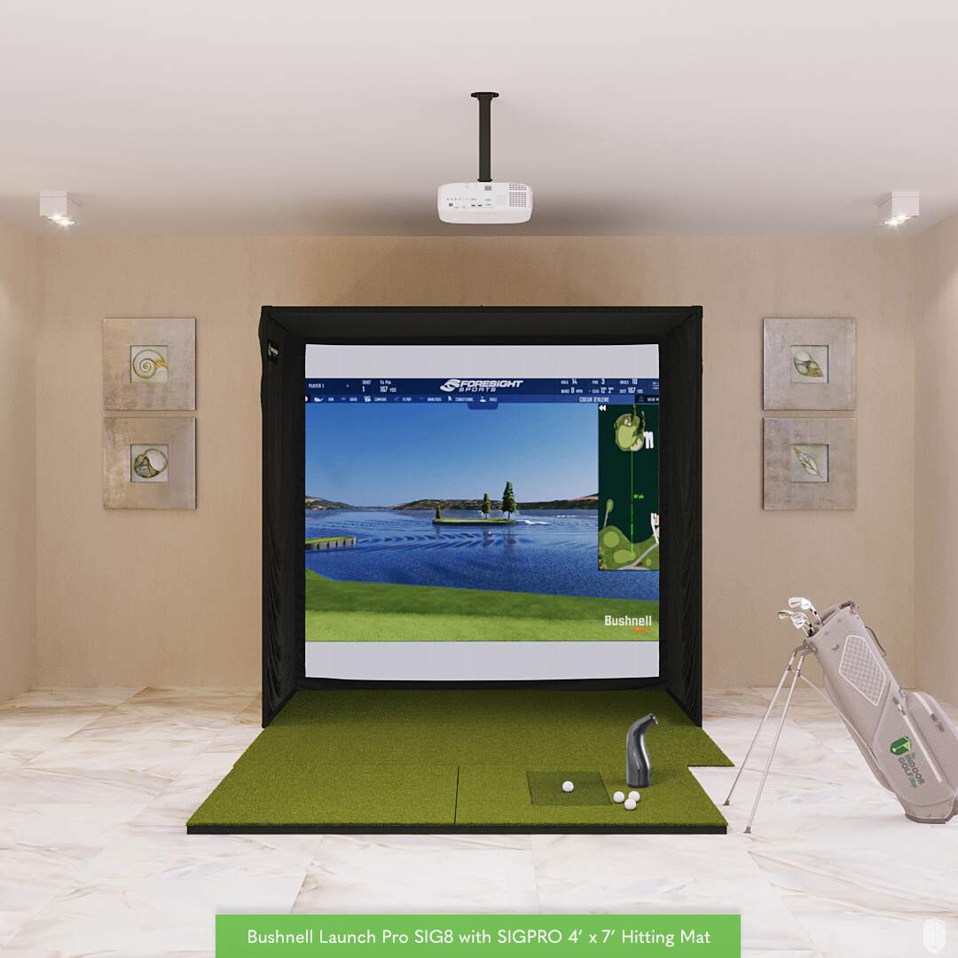 Bushnell Launch Pro SIG8 Golf Simulator Package Golf Simulator Bushnell Golf SIGPRO 4' x 7' 